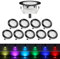 CHNXU 10er Set LED Treppen Bodeneinbaustrahler RGB Farbwechsel Terrassenbeleuchtung Bodenspots Ø60mm IP67 Wasserdicht innen Außen Lampe Boden Einbauleuchten Terrasse Küche Garten Dekolicht, Schwarz