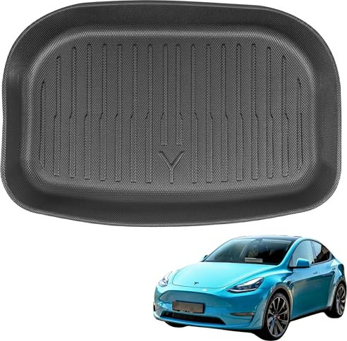 TLECTRIC Kofferraummatte für Tesla Model Y 2022–2024 & ab 2025 Juniper – Wasserdicht, Hoher Rand, Passgenau – Für hinteres Kabelfach