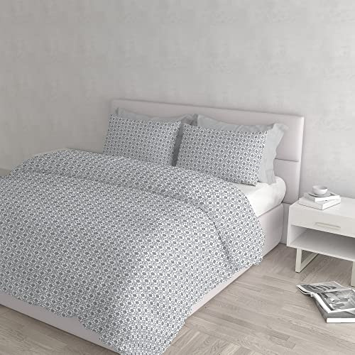 Italian Bed Linen Federbettbezug Baumwolle Athena, Doppelte, Dora FUMO
