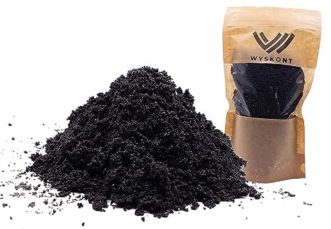 WYSKONT Aquarium Sand Gravel 10 kg - Fish Tank Natural Substrate and Decoration - Natural Fertilizer for Plant Growth - 100% Safe for Live Organisms - Black Grain Size 0.6-1.2mm