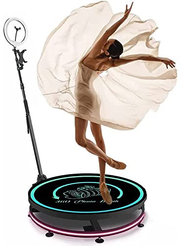 HYQNG 360 Photo Booth Spinner Machine, 360 Rotating Camera Booth with Automatic Slow Motion with Adjustable Selfie Platform Stand for People to Stand on for Parties 100cm/39in