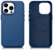 Mobiskin cover per iPhone 15 PRO (6,1 pollici), custodia con vera pelle, case compatibile con MagSafe, custodia protettiva ultra-sottile, azzurro, blu