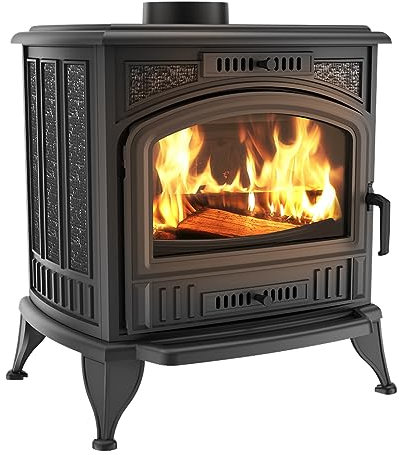 KRATKI Stufa a legna in ghisa con Turbofan KOZA K6 8kW Ø130mm - efficiente gamma di potenza 7-11kW, Stufa in ghisa economica ECO-DESIGN - Stufe Vintage & Svedesi - Classe di efficienza energetica A