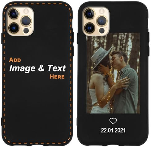 KX-Mobile Schwarze Silikonhülle für iPhone 12 Pro Handyhülle selbst gestalten - Schwarze Hülle - selbst gestaltet/personalisiert - Deine Hülle mit Deinem Design