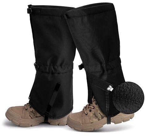 GIONAR Outdoor Gamaschen -900D Gamaschen Wasserdicht -Einstellbare Verdicktes Thermofutter Fabric Boot Gamaschen zum Wandern Trekking Klettern Jagen und Skifahren Unisex S-M