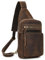 LUUFAN Vintage-Schultertasche aus echtem Leder mit mehreren Taschen, Brust-Umhängetasche für Herren, lässiger Umhängetasche, Tagesrucksack