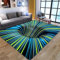Salutebaba Visuelle Illusion Teppich 3D Vortex Teppich Bodenlose Lochmatte 3D Wirbeldruck Optische Täuschung Teppiche Karierter Teppich Schwarz und Weiß für Zuhause Schlafzimmer Wohnzimmer