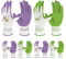 Velway 6 Paar Gartenhandschuhe für Frauen - Atmungsaktive Gummi-beschichtete Gartenarbeitshandschuhe - Outdoor-Schutzhandschuhe mit Griff Garten-Geschenke - Lila & Grün Mittel