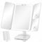 Beautifive Miroir de Maquillage avec éclairage, Rechargeable, grossissement 1X/5X/10X, Miroir de Voyage Pliable en Trois Parties, Miroir de Table à intensité Variable en continu et contrôle Tactile,