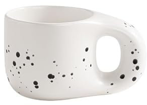 BLacOh Mugs Cute Ceramic Mug Fat Cup Couple Coffee Cup Saucer Quirky Water Cup Thick Handle Ceramic Milk Cup Small Holiday Gift Coffee Mugs (Size : 400ml, Color : White A)