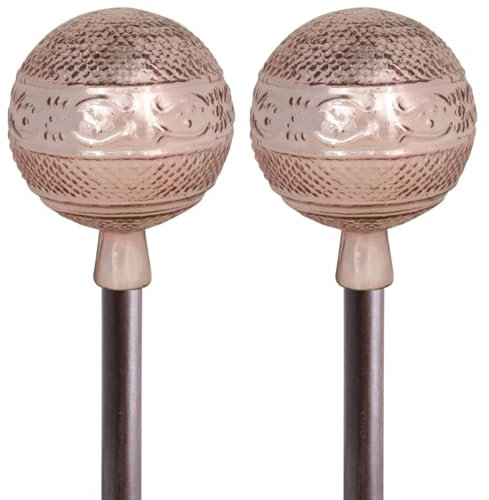 Set di decorazioni da giardino in vetro rosa per decorazione da giardino, balcone, terrazza, decorazione vintage aiuola, decorazione primaverile, resistente alle intemperie, diametro 14 x 138 cm