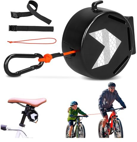 Corda da traino per bicicletta per bambini, 2 m, retrattile per bicicletta, sistema di traino, fune da traino, accessori per bambini, genitori