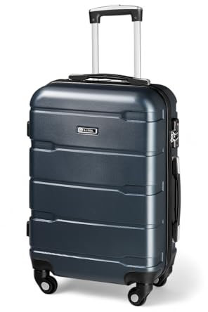 ALEOS. Reisekoffer, Hartschalenkoffer, leicht, Hartschale, robust, Trolley, Handgepäck, 100% ABS+PC mit TSA Schloss und leichtgängige 4 Rollen, Farbe:Anthrazit, Größe:M - Handgepäck