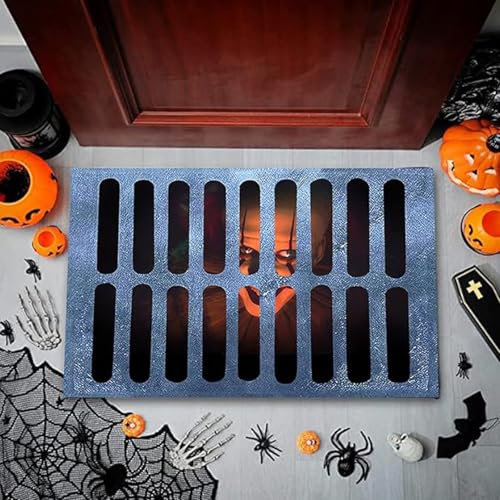 PVFZXS Halloween Fußmatte, Fußmatte Lustig, Fußmatte Halloween, Halloween Badematte, Halloween Teppich, 3D Teppich, Lustige Fußmatten, Fussmatte Halloween, Fußmatte Es Clown