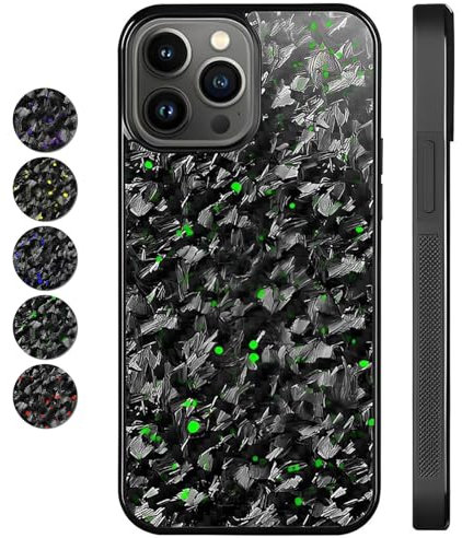 Forged Carbon Fiber Phone Case for Iphone 16 Pro Max Case Carbon Fiber, Magnetic Anti-Fall Protective Phone Case, Carbon Fiber Phone Case for Iphone 16 15 14 13 12 Pro Max (15 Pro,Green)