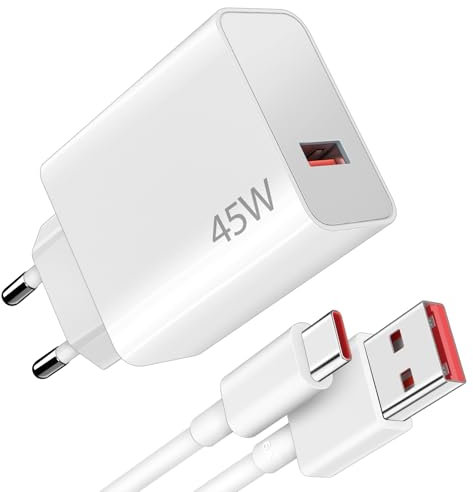 45W Rapido Caricatore USB con Cavo USB C 1M per XiaoMi Redmi Note 14 Pro 5G POCO X7,Caricabatterie rapido Turbo Charge per XiaoMi POCO Pad M6 X5 X3 Mi 10T Lite Note 13 14 12S Mi 11 Lite Redmi Pad