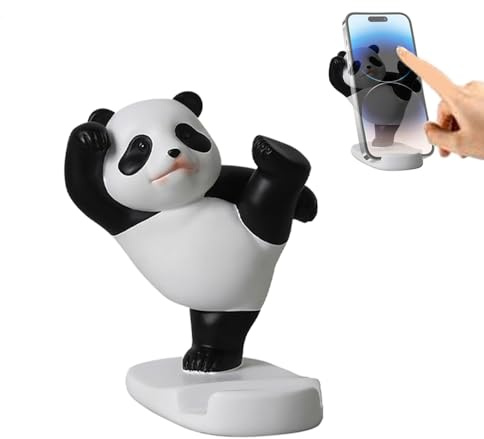 nulala Kungfu Panda Handy Ständer für Tisch - Panda Geschenk | Kungfu Panda Handy Halterung - Praktische Smartphone & Tablet Handyhalterung als Bürodekoration