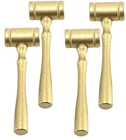 Abaodam 4 Stück Richterhammer Kinderspielzeug glühen Jungs für Auto Alte leicht Kleiner Holzhammer Versteigerung tragbarer Auktionshammer Richterhammer Prop hölzern Golden