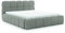 FURNISTAR Polsterbett Sofia 200x200 mit Bettkasten, Doppelbett mit Stauraum und Lattenrost, Boxspringbett-Optik, ohne Matratze, Bett - Grau