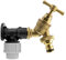 20mm MDPE Wall Flange Kit - Wall Plate Elbow with 1/2 Brass Garden Tap & Hozelock Compatible Hose Connector - Easy to Install Water Hose Fitting for Garden, Backyard, Farmhouse, Irrigation, Watering