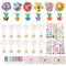 DMSESRLS 12 Stück Holzblumen zum Bemalen, 3D Blumen Bastelset Kindergeburtstag mit DIY Blume holzbilderrahmen, Bunter Pinsel, Glitzersticker, Holzblumen für Basteln und Bemalen