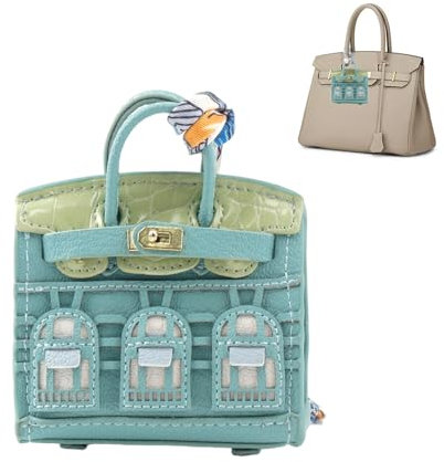 Mini Taschenanhänger Hausform Süßer Leder Schlüsselanhänger Handtaschen Charm Damen Dekoration Women Leather Bag Purse Preppy Keychains Backpack Ornaments Mädchen Aufbewahrung Kleiner Gegenstände