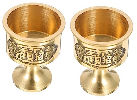 CONGARTENO 2pezzi Tazza Buddista in Rame Per Offerte Contenitore Buddha Accessorio Per Pratica Spirituale Materiale e