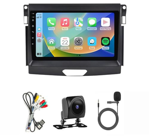 YIANKWY Android 13 Autoradio Radio 9 Zoll Navigationssystem Für Ford Ranger Raptor 2016-2019 DAB+Digitalradio Car Stereo Video Receiver GPS-Navigation Bluetooth Hotspot WiFi 4G Analog TV SWC
