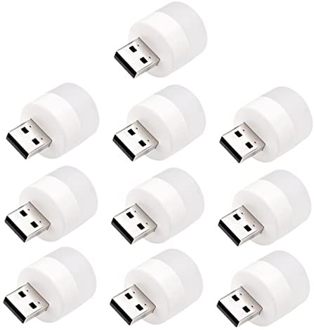HOMSFOU 10pcs USB Night Light Gooseneck Design Small Battery Operated for Home Hotel Restaurant Car Bedroom Soft Illumination