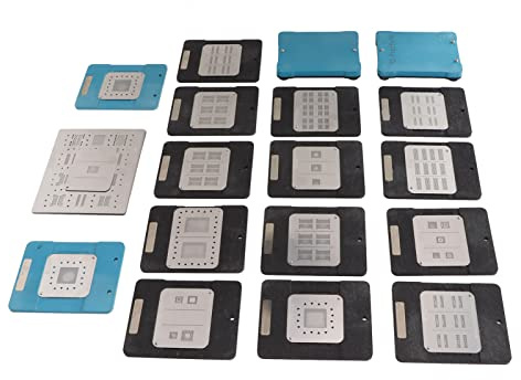 Denash Tin Platform Reacting Station BGA with Ceramic Tin Knife, Precise Steel Network for PMC RAM, Suitable for Small BGA Chips, Synthetic Stone, Suitable