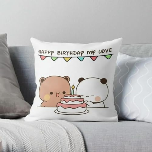 Panda Bubu & Dudu Wurfkissen, Kawaii-Anime, weiches Kissen, bezaubernd, weiches Plüschtierkissen, Geburtstagsparty-Geschenke für Jungen und Mädchen (A3)