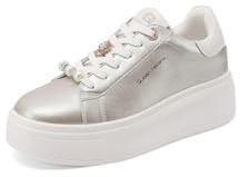 QUEEN HELENA Sneakers Platform Turnschuhe mit Strass für Damen X32-9, X34 13 Gold, 39 EU
