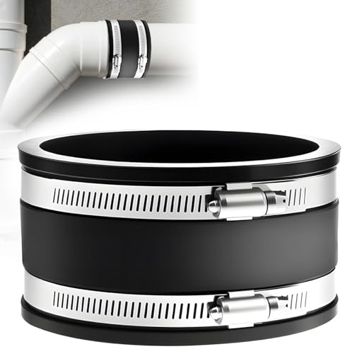 NICEWAT Connettore flessibile in gomma da 150 mm, giunto in gomma con due fascette in acciaio inox, diametro 150 mm, manicotto antirumore per ventilatore, tubo di scarico, tubo di climatizzazione