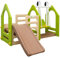 LittleTom Portique pour Petits Enfants 1-6 Balançoire + Toboggan + Parois d'escalade pour l'intérieur et l'extérieur de la Maison (Beige Vert)