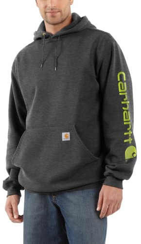 Carhartt Herren Loose Fit Midweight Sweatshirt groß Kapuzenpullover, Anthrazit meliert, X-Large Hoch