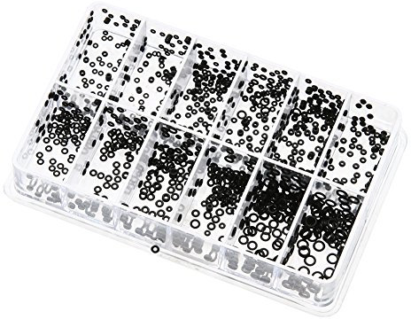 500x di mini orologi impermeabili con rondella in gomma o-ring sigillano 1,4-3,6mm con scatola
