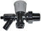 10mm Angled Radiator Valves (3/4 Union) with Drain Off - Pack of 2