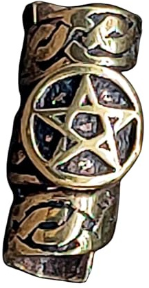 Pentagramm Bartperle Lockenperle aus Bronze, 6 mm