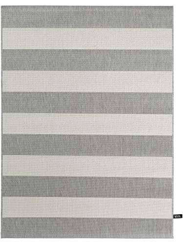Benuta In- & Outdoor Teppich Metro Flachgewebe Modern Wetterfest Grau 80x150 cm - Outdoor-Teppich für Balkon & Garten