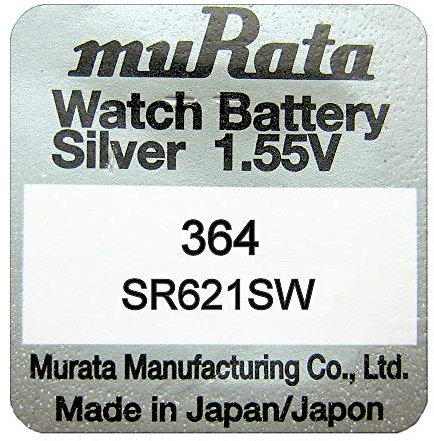 Murata 364 SR60 AG1 SR621SW Silver Oxide 0% Mercury Watch Batteries