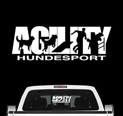 siviwonder Agility Hundesport Auto Aufkleber Hund Folie Parcour Sportart Farbe Weiß, Größe 30cm