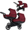 KUNERT BOOSTER 2in1 Kinderwagen Komplettset Zwillingskinderwagen Babywagen 2in 1 Kombikinderwagen Komplettset Geschwisterwagen Kinder Wagen set Zwillingsbuggy Doppelkinderwagen (Weinrote, 2 in 1)