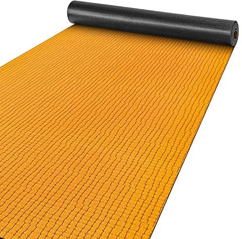 ANRO Teppich Läufer Flur Küchenteppich Schmutzfangmatte Sauberlaufmatte rutschfest Velours Orange 65x500cm Modern