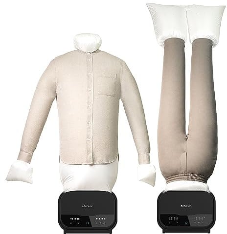 Cecotec Maniquí de Planchado y Secado IronHero 1200 Mannequin Dry. 1200 W, Elimina Arrugas y Desodoriza, Camisa y pantalón, Autonomía 180 min, Control Táctil, Temporizador, Temperatura Regulable