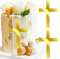 Kuchendeko Kreuz, 6 Stück Acryl Kreuz Tortenaufsatz, Gold Acryl Torte Cake Topper Deko, Spiegel Taufe Kuchen Dekoration Set für Hochzeit Geburtstag Party Taufen Duschen Kommunionfeiern