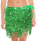 Soudittur Quasten Paillettenrock Damen Glitzer Rock Damen Steampunk Quastenrock Bauchtanz Hüftschal Karneval Fransen Rave Outfit Kostüm Grün