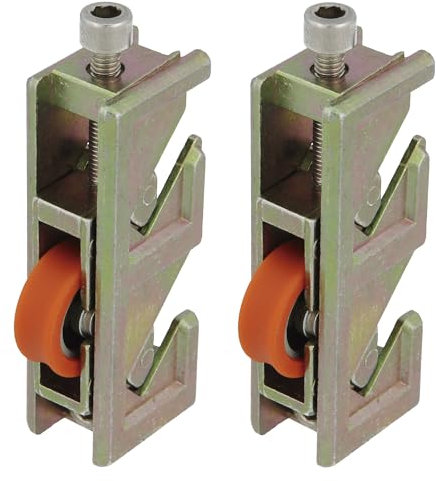 Amig - Rodamiento Ventana Corredera - Juego de 2 unidades - Tamaño 75 x 18 mm - Carcasa Metálica Regulable - Rodamiento de Bolas - Diseñado para Ventanas Deslizantes - Acero Bicromatado