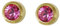 Mytoptrendz® Ear Piercing Stud Earrings Hypoallergenic Sterilized Surgical SteelGold Plated Frame with Bezel Set Colour Crystal Birthstone Colour Crystal (Rose pink)