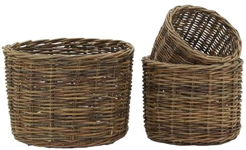Cache-pots en osier brut (lot de 3)