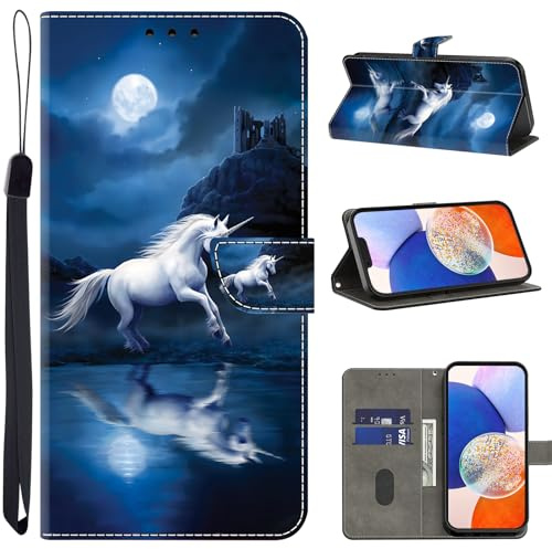 TUOLISG Handyhülle für Huawei P20 Pro Hülle,Schutzhülle Huawei P20 Pro PU Leder Wallet Kartenfach Ständer Klapphülle Lederhüllen Flip Case für Huawei P20 Pro -Weißes Pferd